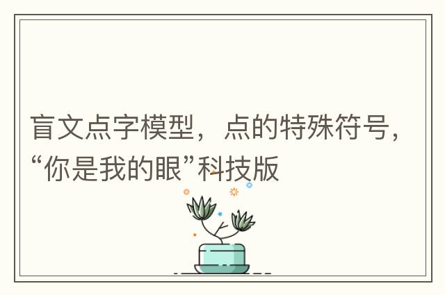 盲文點字模型，點的特殊符號，“你是我的眼”科技版
