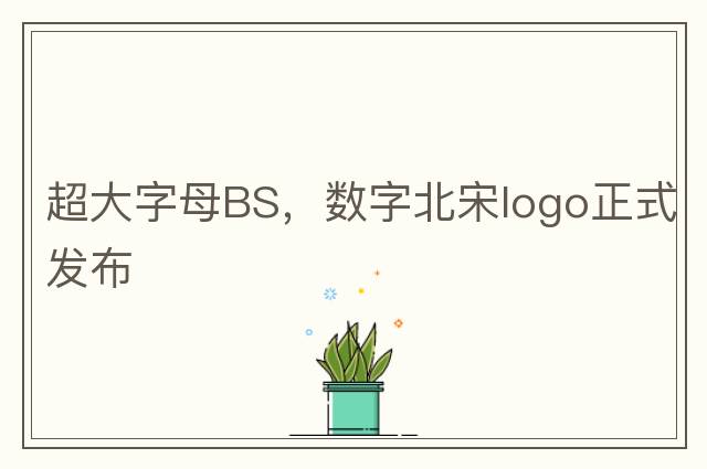 超大字母BS，數字北宋logo正式發(fā)布