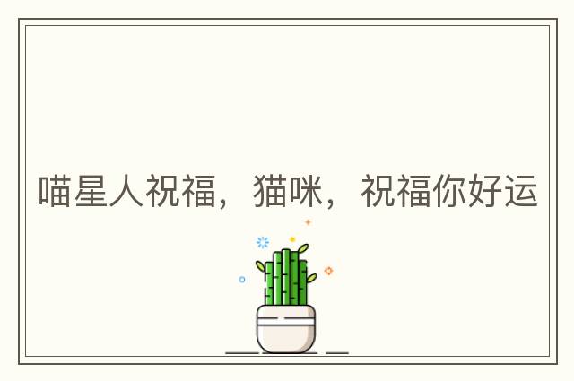 喵星人祝福，貓咪，祝福你好運(yùn)
