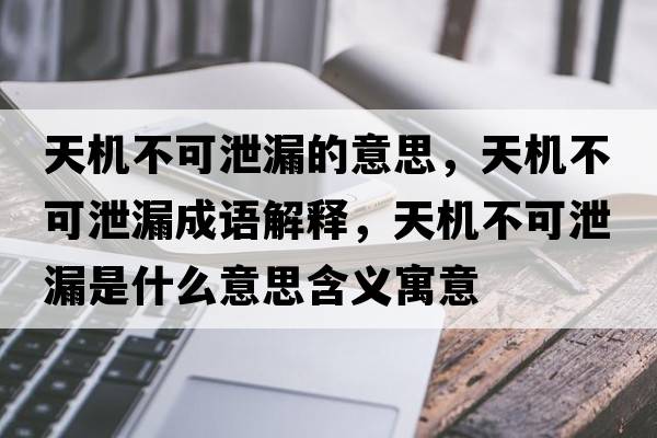 天機不可泄漏的意思，天機不可泄漏成語解釋，天機不可泄漏是什么意思含義寓意