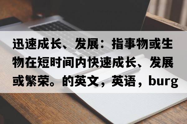 迅速成長、發(fā)展：指事物或生物在短時間內(nèi)快速成長、發(fā)展或繁榮。的英文，英語，burgeons是什么意思，burgeons中文翻譯，burgeons怎么讀、發(fā)音、用法及例句