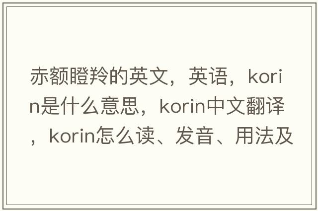 赤額瞪羚的英文，英語(yǔ)，korin是什么意思，korin中文翻譯，korin怎么讀、發(fā)音、用法及例句
