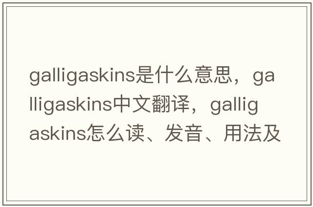 galligaskins是什么意思，galligaskins中文翻譯，galligaskins怎么讀、發(fā)音、用法及例句