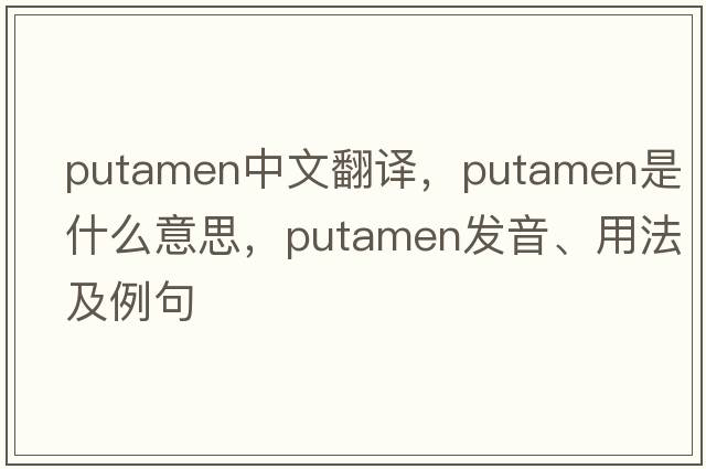 putamen中文翻譯，putamen是什么意思，putamen發(fā)音、用法及例句