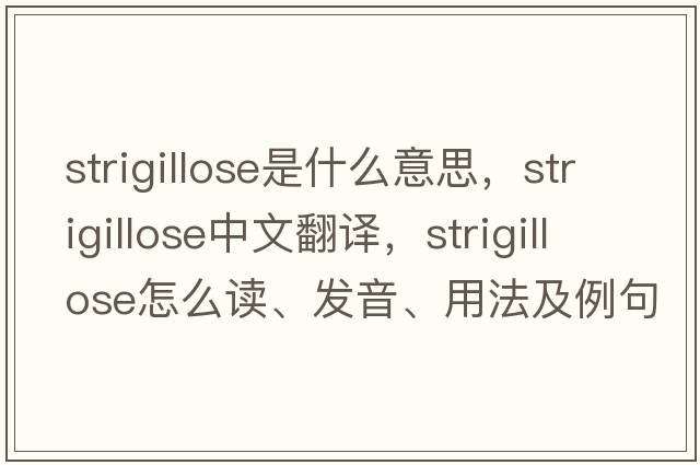 strigillose是什么意思，strigillose中文翻譯，strigillose怎么讀、發(fā)音、用法及例句