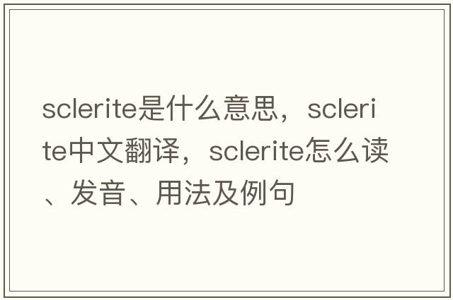 sclerite是什么意思，sclerite中文翻譯，sclerite怎么讀、發(fā)音、用法及例句