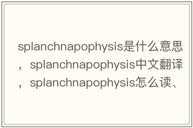 splanchnapophysis是什么意思，splanchnapophysis中文翻譯，splanchnapophysis怎么讀、發(fā)音、用法及例句