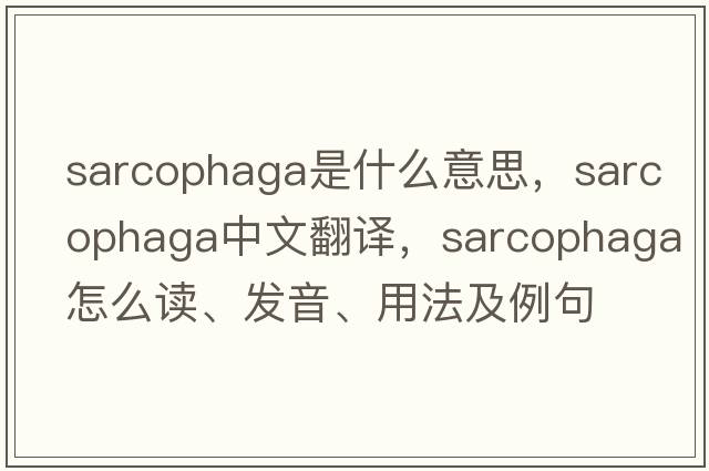 sarcophaga是什么意思，sarcophaga中文翻譯，sarcophaga怎么讀、發(fā)音、用法及例句
