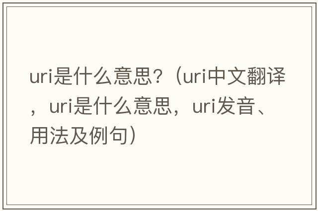uri是什么意思?（URI中文翻譯，URI是什么意思，URI發(fā)音、用法及例句）