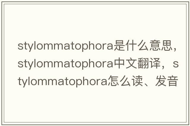 Stylommatophora是什么意思，Stylommatophora中文翻譯，Stylommatophora怎么讀、發(fā)音、用法及例句