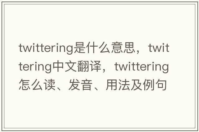 twittering是什么意思，twittering中文翻譯，twittering怎么讀、發(fā)音、用法及例句