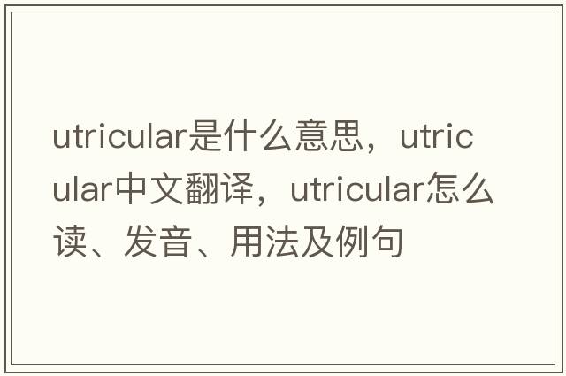 utricular是什么意思，utricular中文翻譯，utricular怎么讀、發(fā)音、用法及例句
