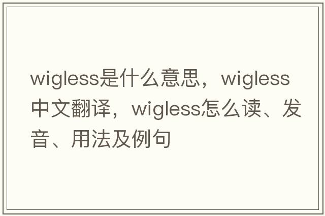 wigless是什么意思，wigless中文翻譯，wigless怎么讀、發(fā)音、用法及例句