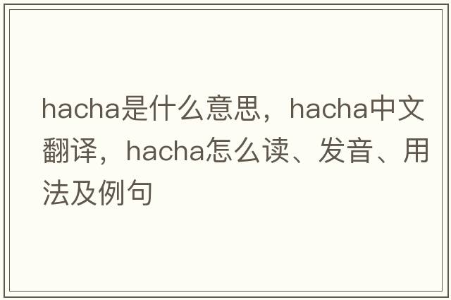 HACHA是什么意思，HACHA中文翻譯，HACHA怎么讀、發(fā)音、用法及例句
