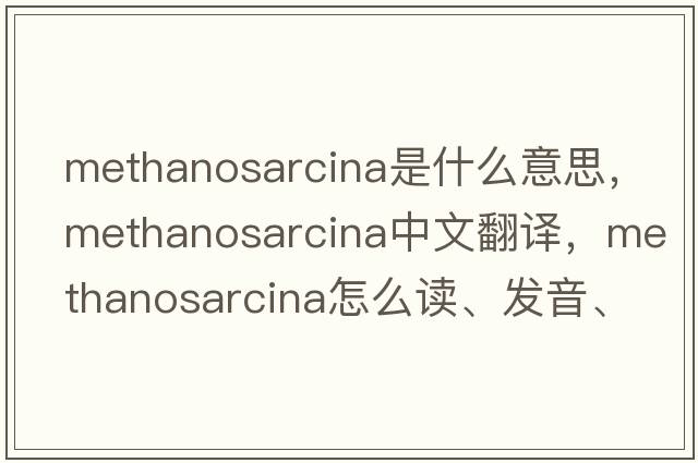 Methanosarcina是什么意思，Methanosarcina中文翻譯，Methanosarcina怎么讀、發(fā)音、用法及例句