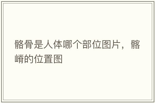 骼骨是人體哪個(gè)部位圖片，髂嵴的位置圖