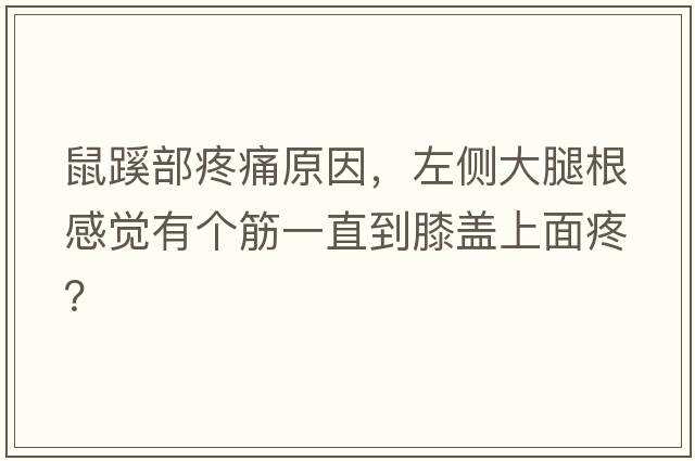 鼠蹊部疼痛原因，左側(cè)大腿根感覺有個筋一直到膝蓋上面疼？