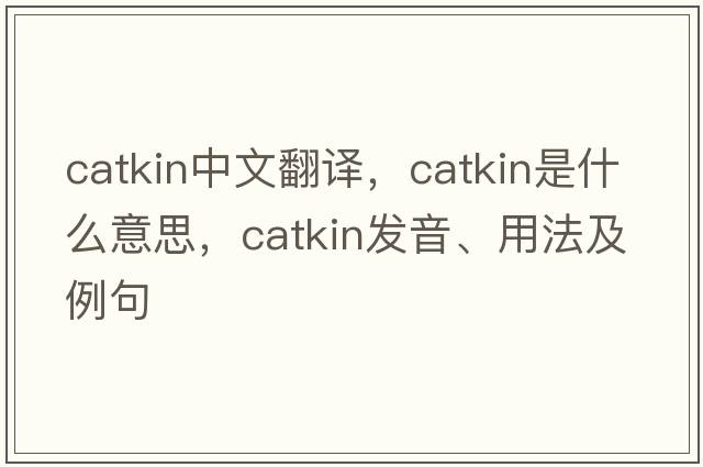 catkin中文翻譯，catkin是什么意思，catkin發(fā)音、用法及例句