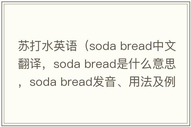 蘇打水英語（soda bread中文翻譯，soda bread是什么意思，soda bread發(fā)音、用法及例句）