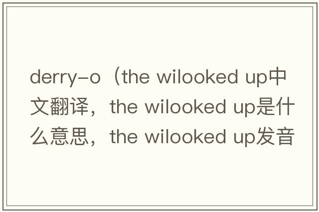 derry-o（the wilooked up中文翻譯，the wilooked up是什么意思，the wilooked up發(fā)音、用法及例句）