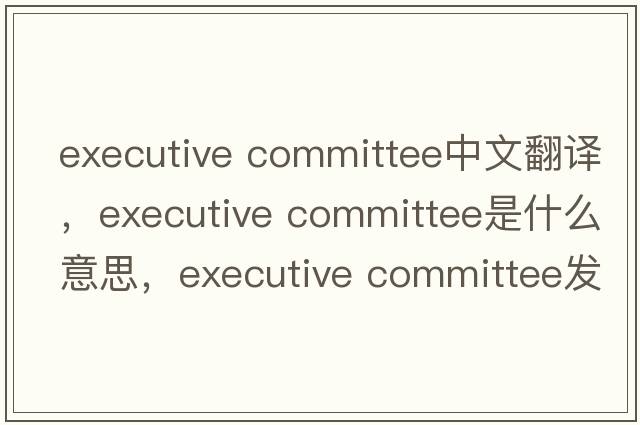executive committee中文翻譯，executive committee是什么意思，executive committee發(fā)音、用法及例句