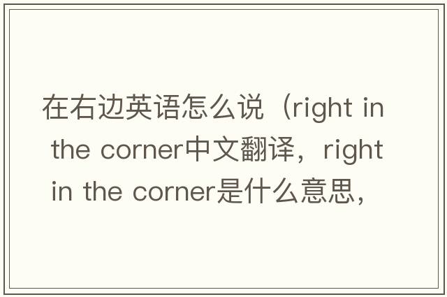 在右邊英語怎么說（right in the corner中文翻譯，right in the corner是什么意思，right in the corner發(fā)音、用法及例句）