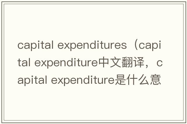 capital expenditures（capital expenditure中文翻譯，capital expenditure是什么意思，capital expenditure發(fā)音、用法及例句）