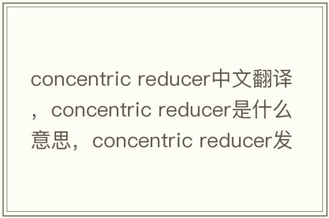 concentric reducer中文翻譯，concentric reducer是什么意思，concentric reducer發(fā)音、用法及例句