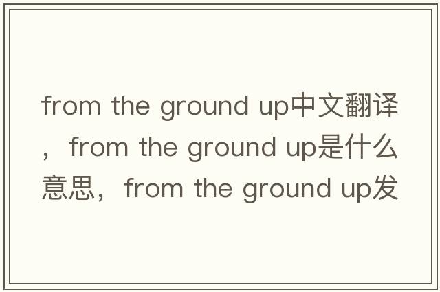 from the ground up中文翻譯，from the ground up是什么意思，from the ground up發(fā)音、用法及例句