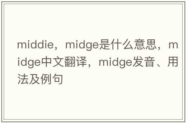middie，midge是什么意思，midge中文翻譯，midge發(fā)音、用法及例句