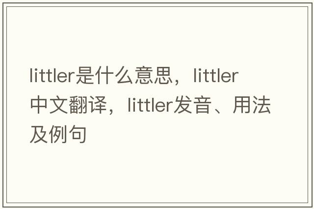 Littler是什么意思，Littler中文翻譯，Littler發(fā)音、用法及例句