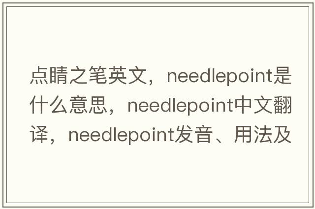 點睛之筆英文，needlepoint是什么意思，needlepoint中文翻譯，needlepoint發(fā)音、用法及例句