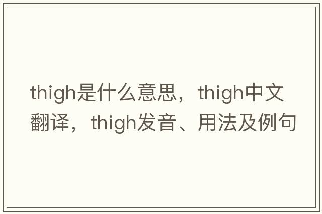 thigh是什么意思，thigh中文翻譯，thigh發(fā)音、用法及例句
